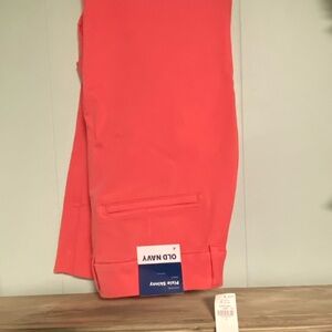 NWT Old Navy Pixie Skinny Pink/Coral Pants Size 4